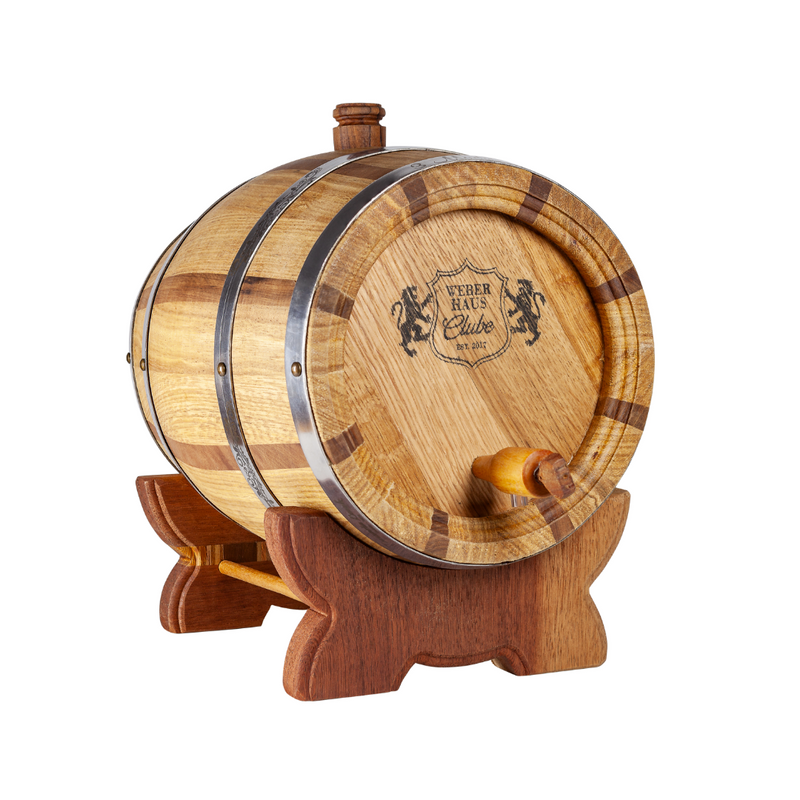 Barril 3 Madeiras 4,5L + 5 Cachaças Rota 48 Prata 1000ml