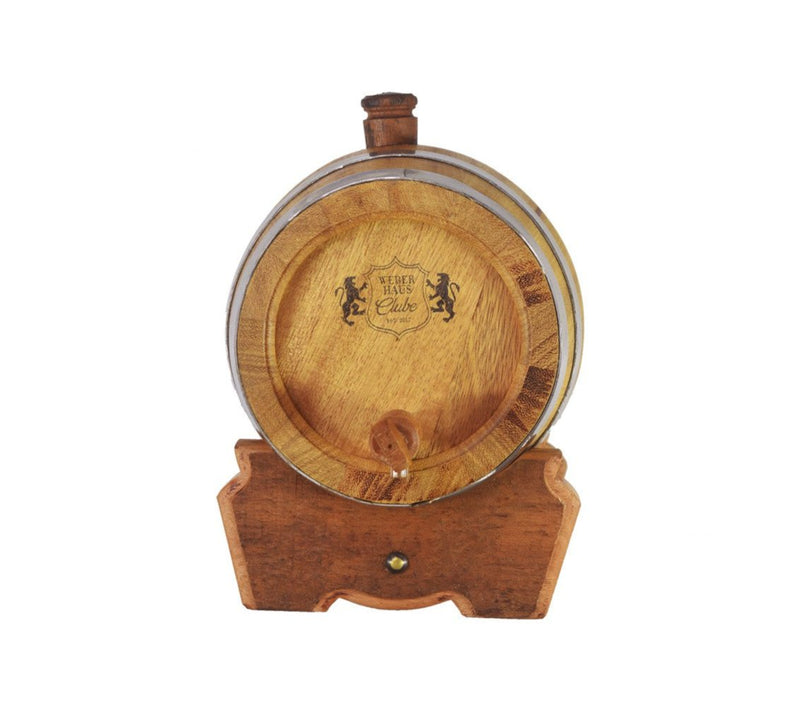 Barril de Amburana 1,8L e 2 Cachaças Rota 48 Prata