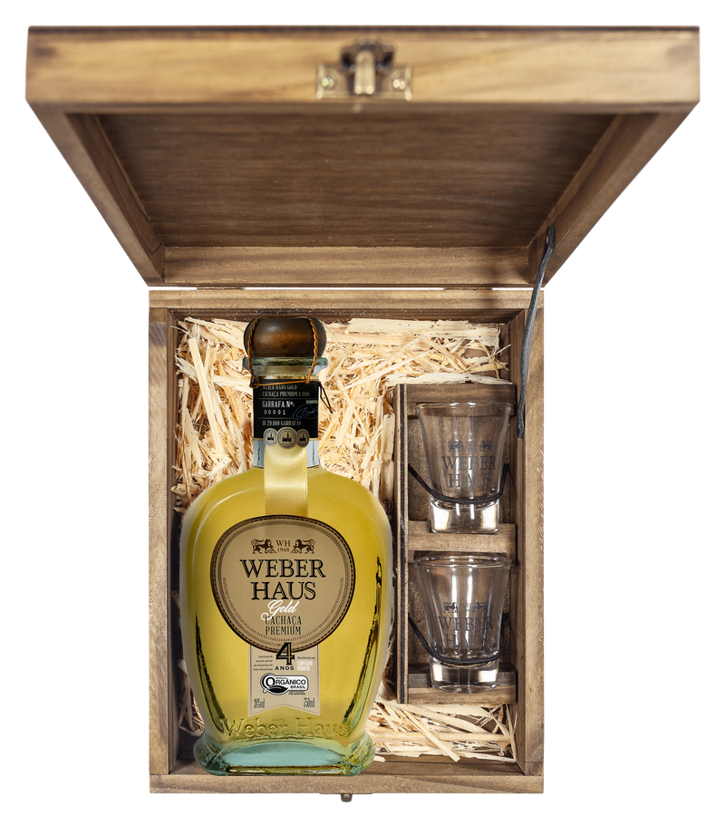 Estojo Cachaça Weber Haus Linha Especial e 2 Copos
