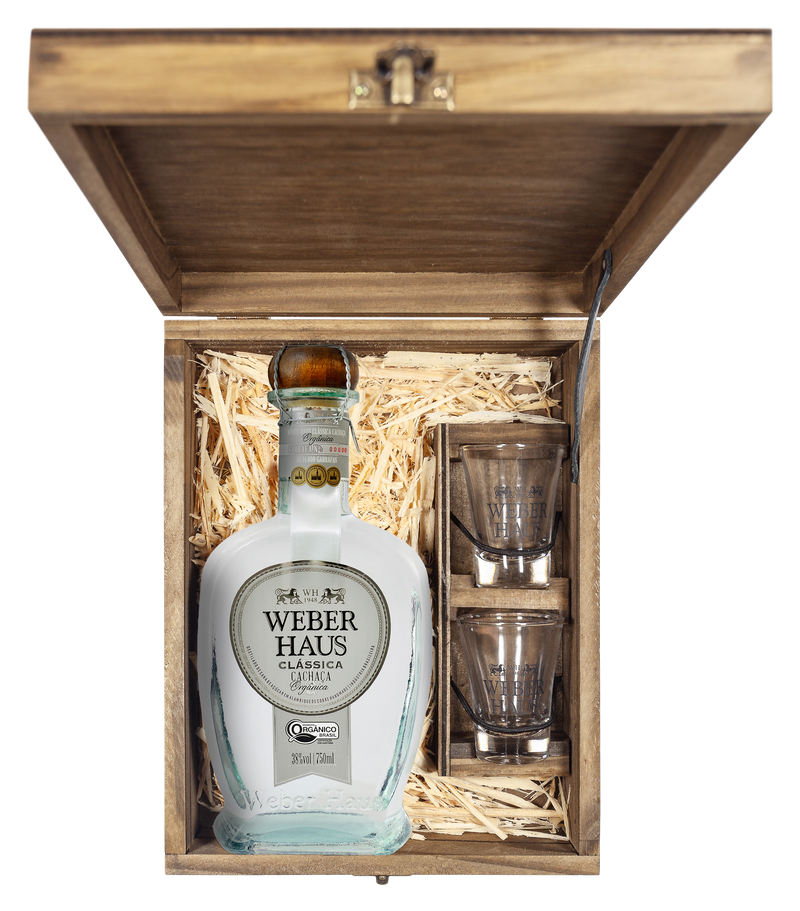 Estojo Cachaça Weber Haus Linha Especial e 2 Copos